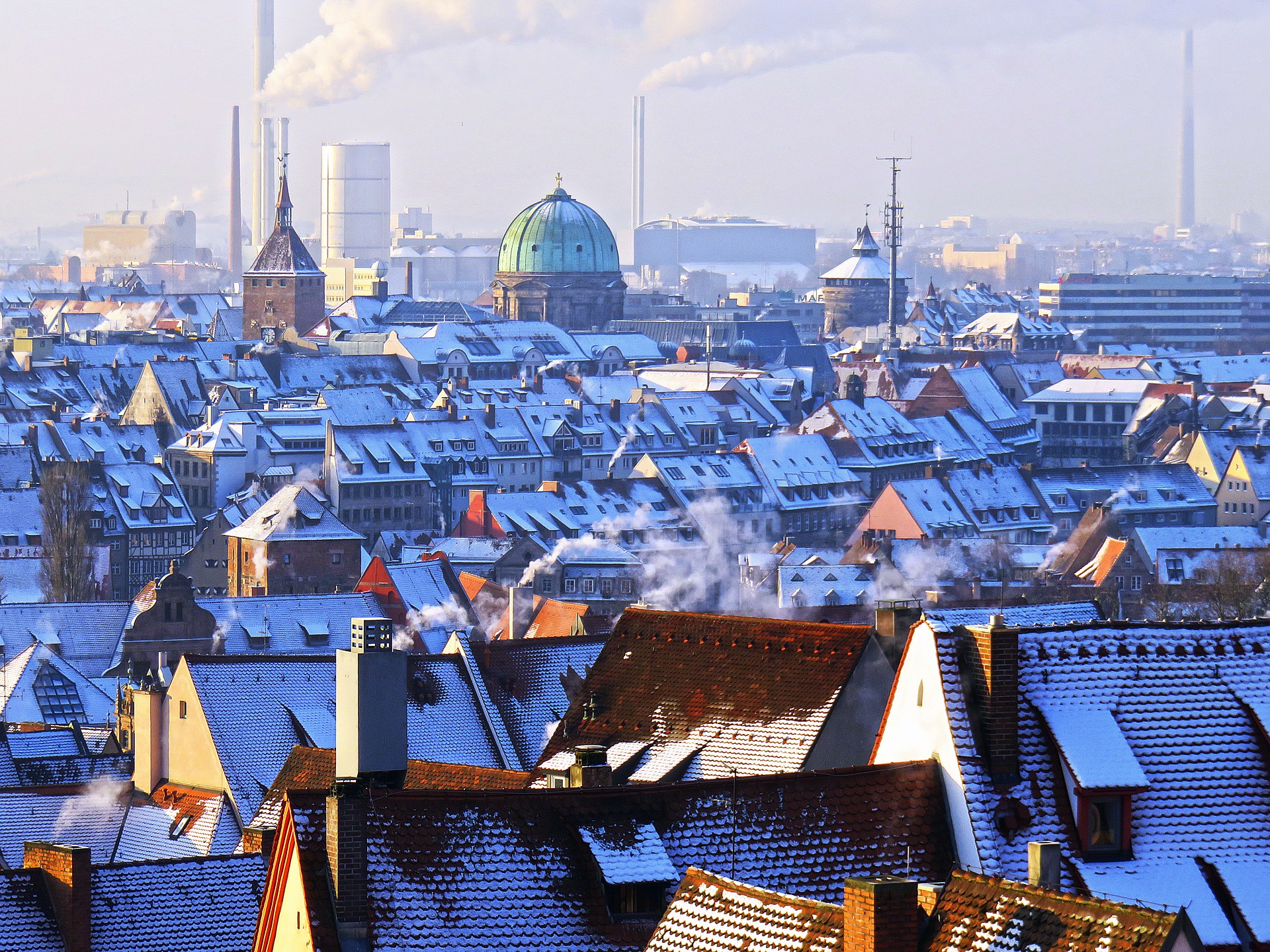 Paisagem invernal de Nuremberg, Alemanha