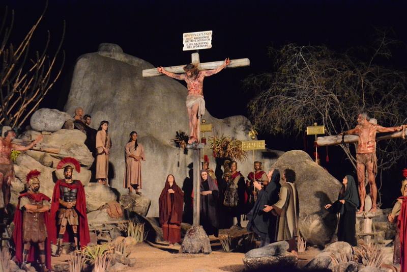 Cena do espetáculo da Paixão de Cristo em Nova Jerusalém, Pernambuco, em 2017
