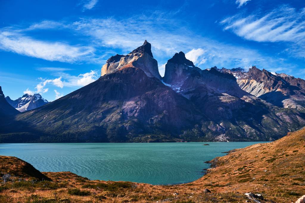 Vista do Parque Nacional Torres del Paine, na Patagônia chilena