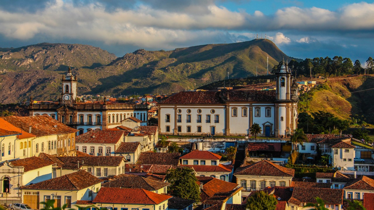 Vista geral do centro histórico de Ouro Preto, em Minas Gerais