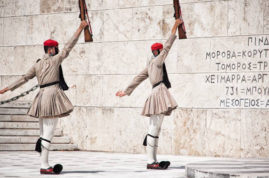 Troca de guarda no Parlamento em Atenas,Grécia