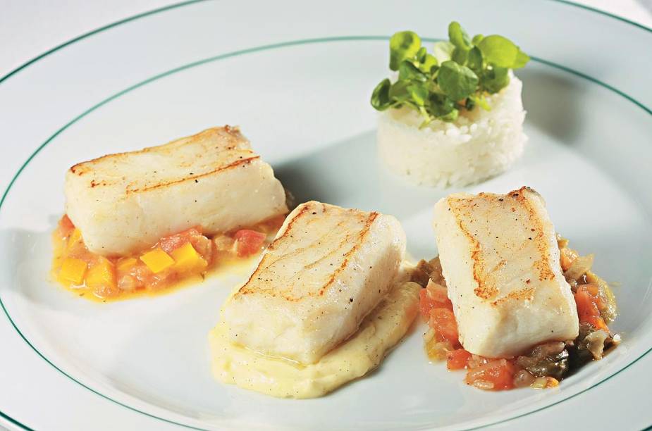 Linguado aos três molhos e arroz, prato do restaurante Durski