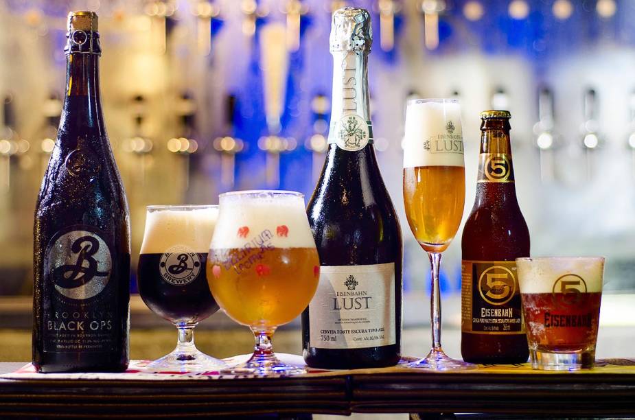 Cervejas servidas no Bier Markt, em Porto Alegre (RS)