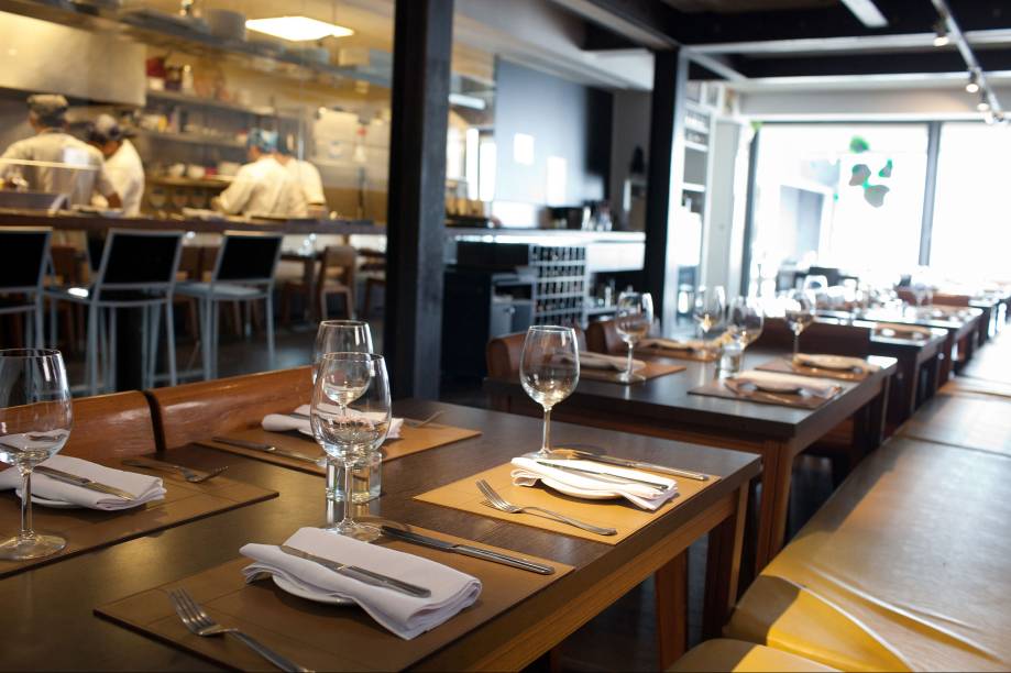 Ambiente do restaurante Sal Gastronomia, em Higienópolis, São Paulo (SP)