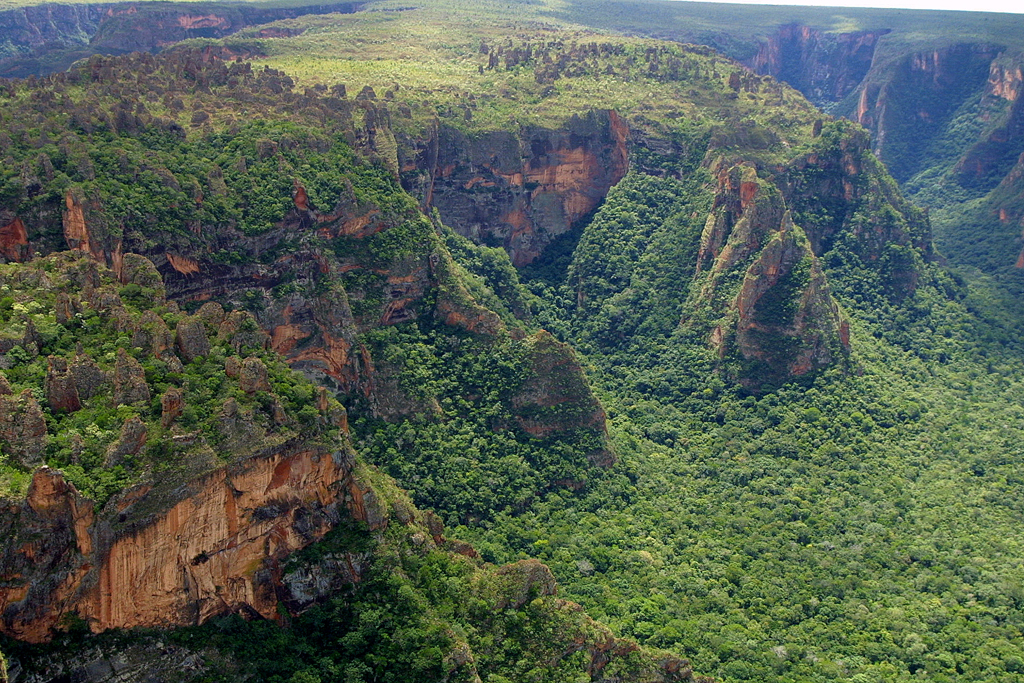 Com suas enormes formações rochosas, mirantes e cachoeiras, o Parque Nacional da Chapada dos Guimarães é umas das principais atrações do Cerrado brasileiro