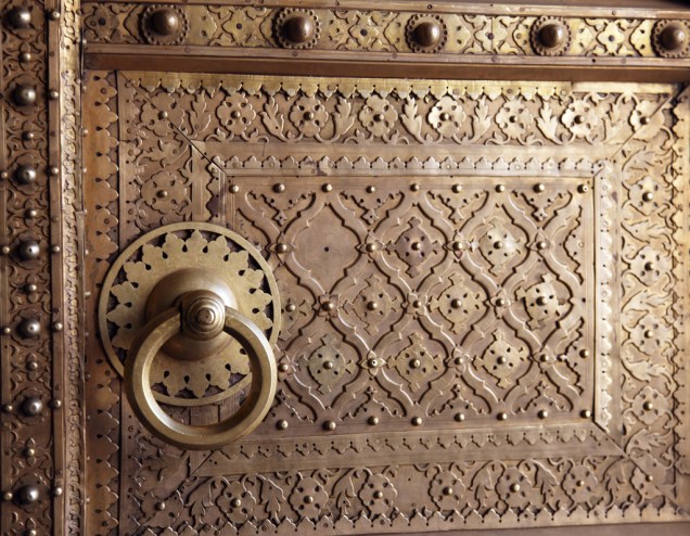 Detalhe de portão do Palácio da Cidade, morada dos rajás de Jaipur