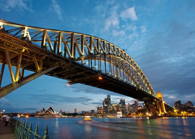 Vista da Sydney Harbour Bridge a partir de Milsons Point