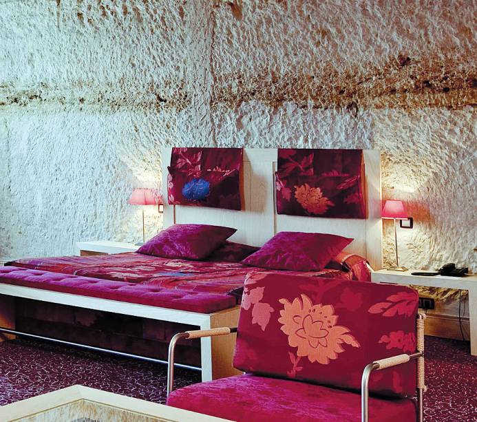 Quarto troglodita do Les Hautes Roches, em Tours Quarto troglodita do Les Hautes Roches, em Tours
