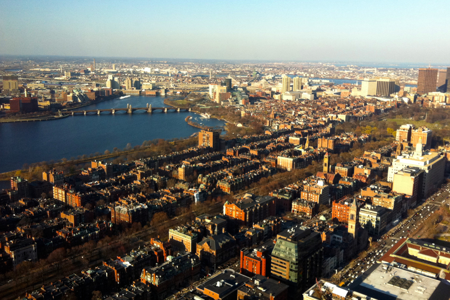 Vista de Boston a partir do Skywalk Observatory