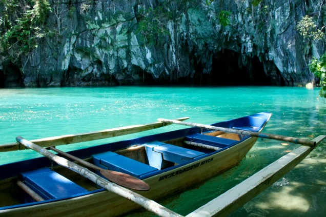 <strong>2. Puerto Princesa, nas Filipinas</strong>    É possível percorrer de barco o rio subterrâneo Puerto Princesa, nas Filipinas