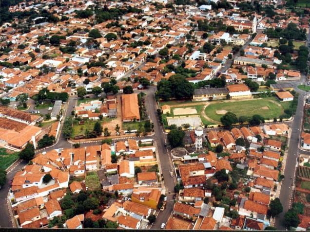 Vista aérea da cidade de Brotas (SP)