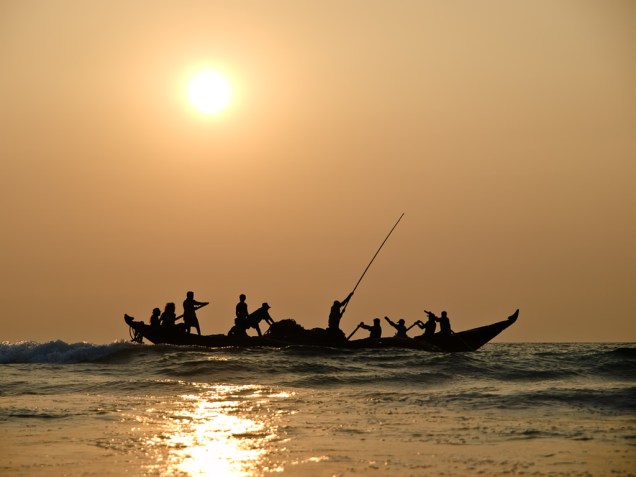 Pesca tradicional no litoral de Goa
