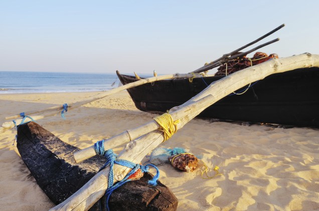 Canoa de pescadores em Palolem, Goa