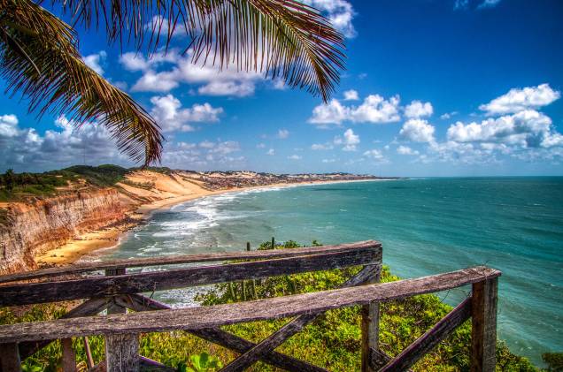 No mirante dos golfinhos, é possível ver os mamíferos nadando pertinho da praia No mirante dos golfinhos, é possível ver os mamíferos nadando pertinho da praia