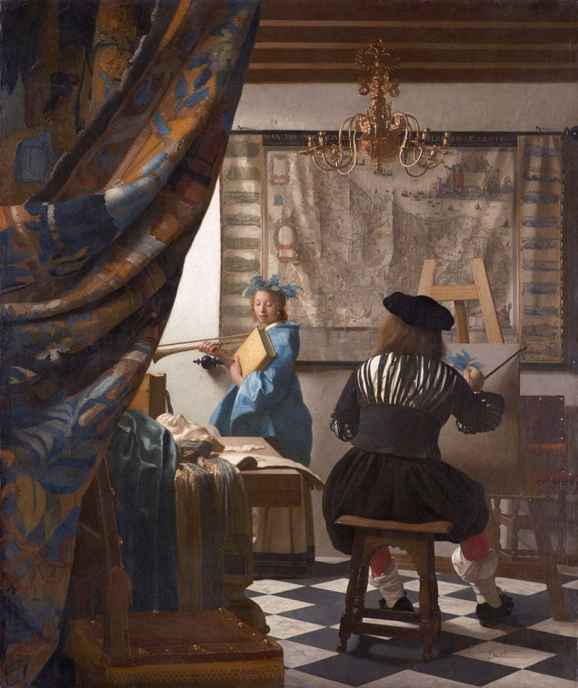 <em>A Arte da Pintura</em> (detalhe), de Jan Vermeer, um dos destaques da coleção do Kunsthistorischemuseum de Viena
