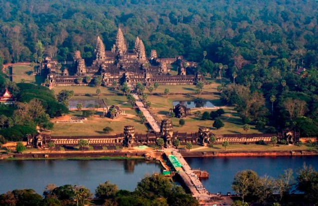 Vista geral do complexo central de Angkor Wat