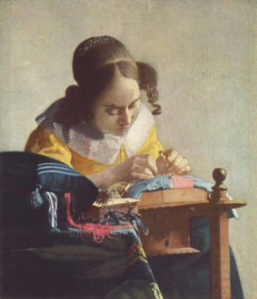 A Rendeira (detalhe), de Johannes Vermeer, é um diminuto quadro exposto no Louvre