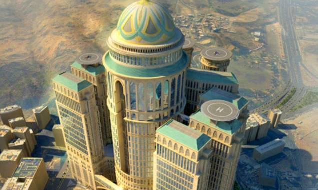 <strong>Abraj-Kudai Hotel, Meca, Arábia Saudita</strong>Com dez mil quartos, doze torres e setenta restaurantes, o hotel promete ser o maior do mundo. Sua inauguração está prevista para 2017