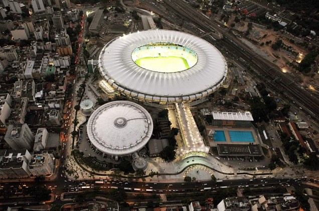 Vista aérea do estádio do Maracanã, no Rio de Janeiro