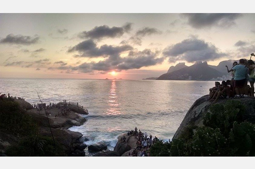 O pôr do sol deslumbrante do Arpoador rendeu a foto de Eliezer Batista de Almeida