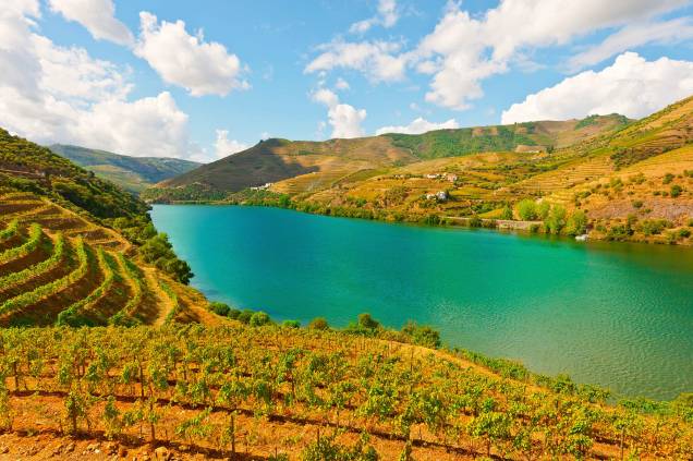 <strong>Alto Douro, <a href="http://viajeaqui.abril.com.br/paises/portugal" target="_self">Portugal</a></strong>As belas paisagens às margens do Rio Douro, tombadas como Patrimônio Mundial da Unesco, se justificam: a região é uma das mais importantes na cultura dos vinhos de Portugal. Daqui, saem rótulos saborosos e sofisticados, produzidos em larga escala ao longo de mais de 40 mil hectares de vinícolas. Entre os grandes destaques, está a produção de Vinho do Porto<em><a href="http://www.booking.com/region/pt/douro.pt-br.html?aid=332455&label=viagemabril-vinicolas-da-europa" target="_blank" rel="noopener">Veja preços de hotéis no Douro no Booking.com</a></em>