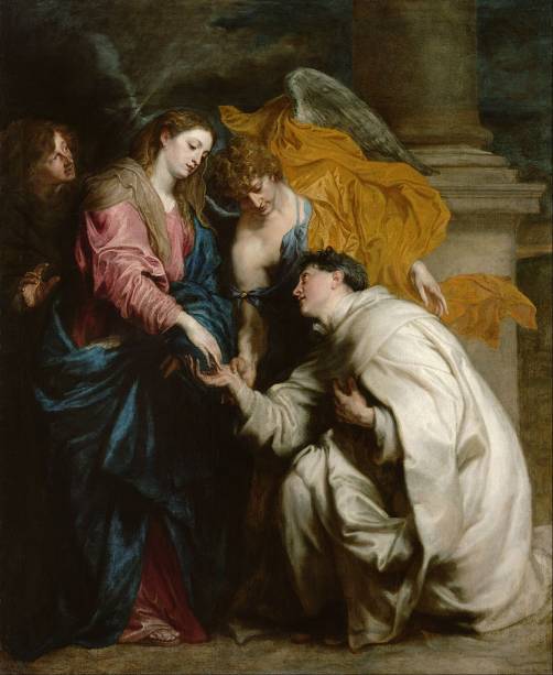 A Visão do Beato Hermann Joseph (detalhe), de Anton van Dyck, no Kunsthistorischesmuseum