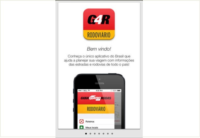 O aplicativo Guia Quatro Rodas Rodoviário pode ser utilizado off-line, sem acesso à internet