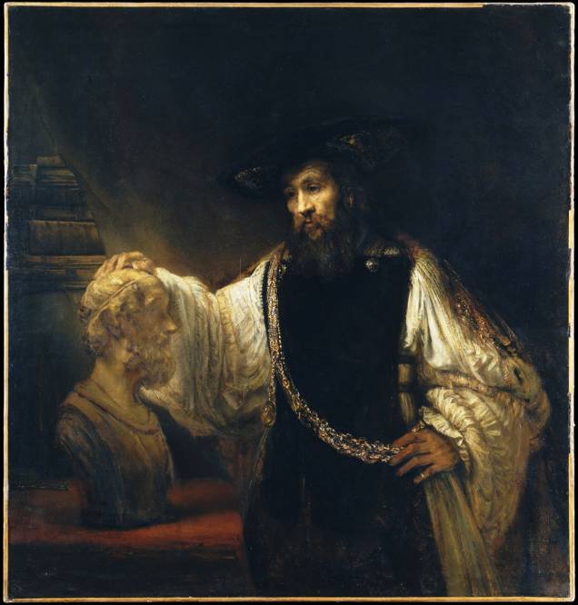 Aristóteles com Buston de Homero (detalhe), de Rembrandt van Rijn, Metropolitan Museum of Art Nova York