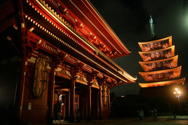 Pagode budista e recinto do templo Sensoji