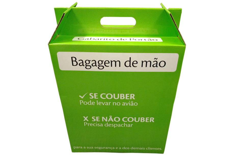 O novo sistema de medição de bagagem delimitará o que vai no avião e o que será despachado O novo sistema de medição de bagagem delimitará o que vai no avião e o que será despachado