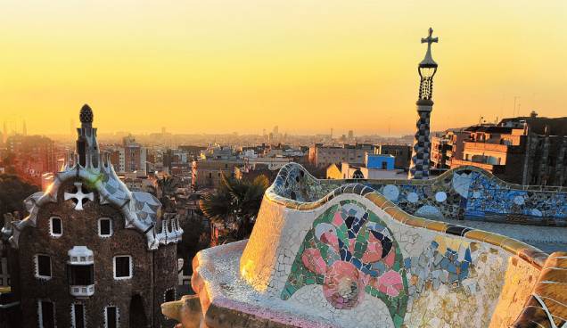 O Parc Güell, em Barcelona, existe desde 1899 O Parc Güell, em Barcelona, existe desde 1899