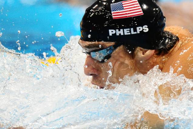 Nadador americano Michael Phelps, o maior medalhista da história das Olimpíadas