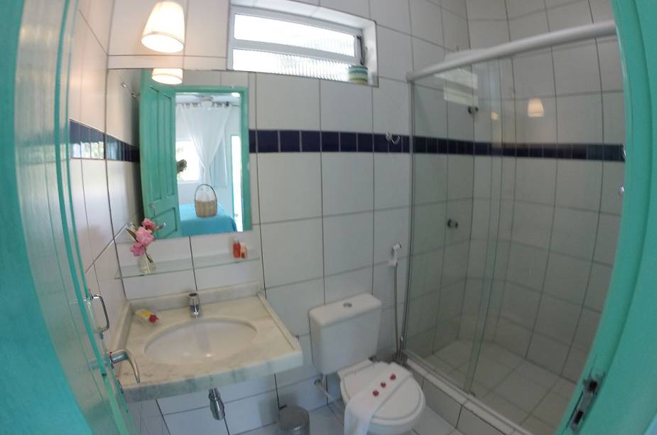 Banheiro no quarto da pousada