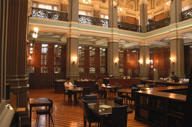 Salão de Leitura de Obras Raras da Biblioteca Nacional, no Rio de Janeiro (RJ)
