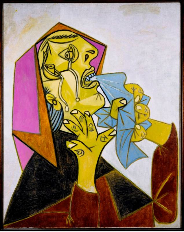 <em>Cabeza de mujer llorando con pañuelo (</em>detalhe<em>)</em>, Pablo Picasso, Museu Rainha Sofia <em>Cabeza de mujer llorando con pañuelo (</em>detalhe<em>)</em>, Pablo Picasso, Museu Rainha Sofia