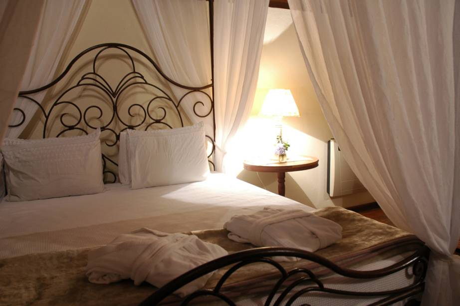 Cama da Morada Ofurô, da Estalagem Wiesbaden, em Monte Verde