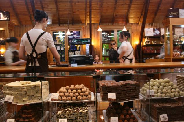 Loja da fábrica de chocolates Prawer, em Gramado (RS)