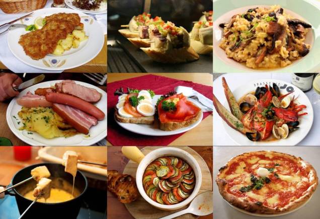 Conheça nesta galeria quinze pratos clássicos e obrigatórios da Europa, incluindo ícones como tapas, fondue, schnitzel, risotto, polenta, bouillabaisse e pierogi