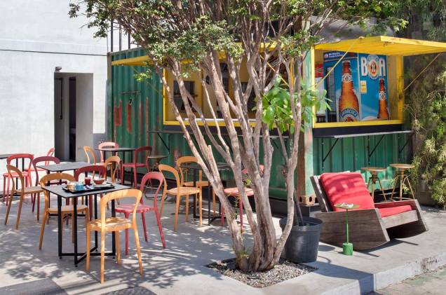 O café-da-manhã no hostel pode ser feito ao ar livre O café-da-manhã no hostel pode ser feito ao ar livre