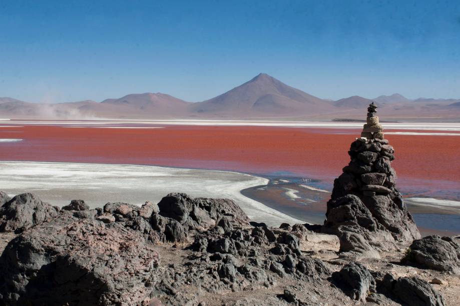 Laguna Colorada, Salar de Uyuni, Bolívia Laguna Colorada, Salar de Uyuni, Bolívia