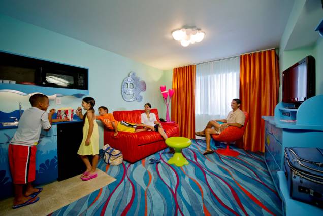 Suíte do Art of Animation Resort: luminárias em forma de bolhas Suíte do Art of Animation Resort: luminárias em forma de bolhas