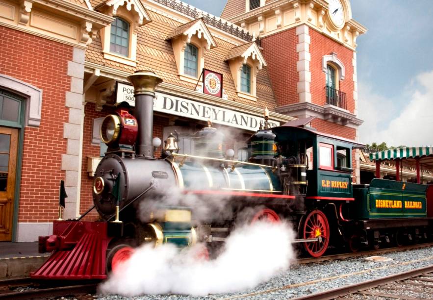 Estação de trem na Main Street USA, Disneylândia Estação de trem na Main Street USA, Disneylândia