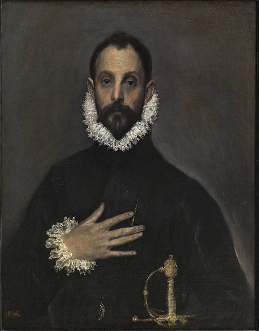 El caballero de la mano en el pecho (detalhe), El Greco, 1580, Museu do Prado