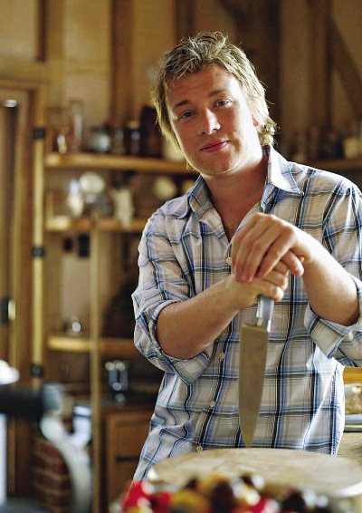 Chef Jamie Oliver, cujos pais mantêm um restaurante no Condado de Essex, Inglaterra