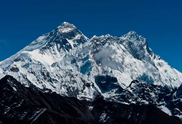 Face sul do Everest com o Lhotse em primeiro plano, Nepal