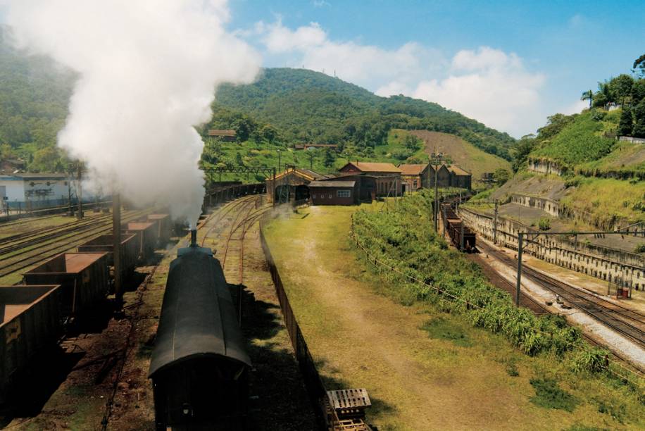 Maria-fumaça na vila de Paranapiacaba, distrito do município de Santo André