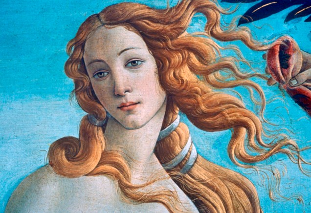Detalhe do Nascimento de Vênus, Galleria degli Uffizi, Florença