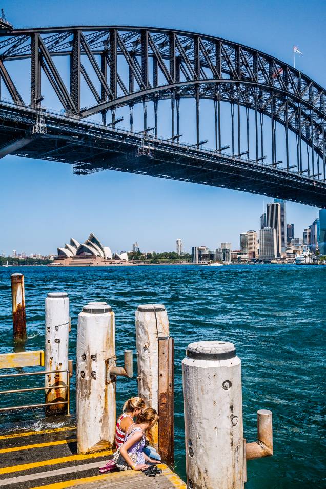 Cais de Milsons Point e a Harbour Bridge, em Sydney