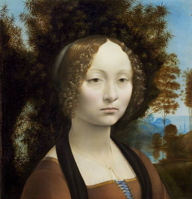 Ginevra de Benci (detalhe), Leonardo da Vinci, 1474-78 Ginevra de Benci (detalhe), Leonardo da Vinci, 1474-78