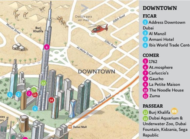 O Guia Dubai - Viagem e Turismo traz mapas que facilitam a vida do viajante